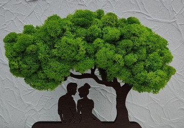 3D дерево из мха, День святого Валентина, влюбленная пара, любая гравировка, юбилей