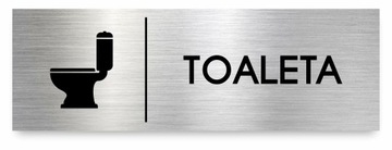 Tabliczka TOALETA 30x10 cm DIBOND ELEGANCKA