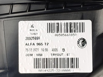 SVĚTLO ZADNÍ CLONA (KRYT) KRYT LIŠTA LED ALFA ROMEO TONALE 2022- ORIGINÁLNÍ EU