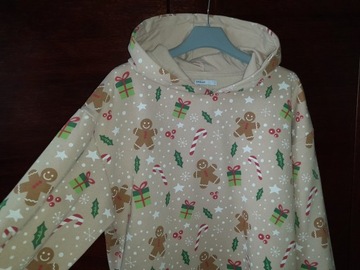 Bluza bluzka damska świąteczna hoodie plastuś gwiazdki święta XL + reserved
