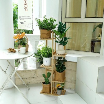 БАМБУКОВАЯ ПОДСТАВКА ДЛЯ ЦВЕТОВ ЦВЕТОЧНЫЕ кашпо РАСТЕНИЯ 7 ПОЛОВИН 103см