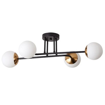 LAMPA SUFITOWA KULE WISZACA METAL ZŁOTO SZKŁO