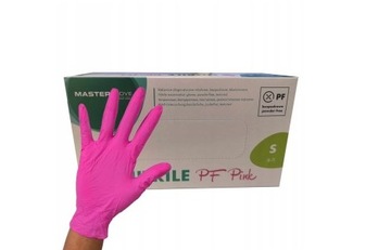 RĘKAWICE RĘKAWICZKI NITRYLOWE RÓŻOWE S (100) RED PLAST