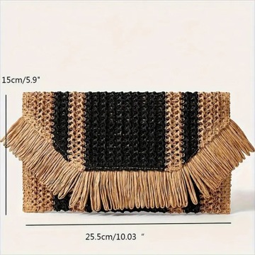 Женская плетеная соломенная сумка STRAW RAFIA MESSAGE BAG OLIVE boho