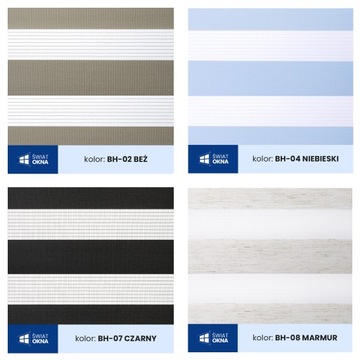 Roleta Rolety Dzień Noc wewnętrzna z prowadnicami na wymiar 62x150 cm