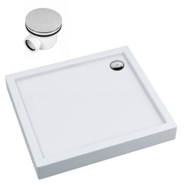 POLSKI BRODZIK AKRYLOWY 90x70x14 cm + SYFON