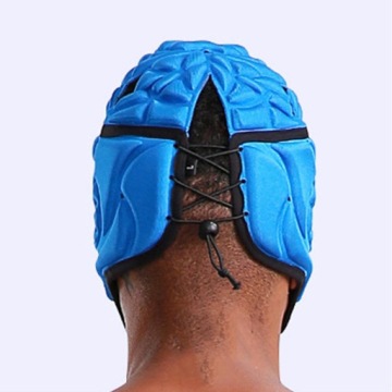 Шлем для регби, дышащий, противоударный, регулируемый, защитный, синий