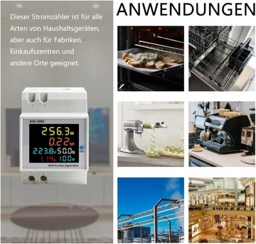 Счетчик энергии 6 в 1 D52-2066 с ЖК-дисплеем, AC40-300 В, 100 А