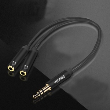РАЗДЕЛИТЕЛЬНЫЙ КАБЕЛЬ МИНИ-ДЖЕК 3,5 ММ, 2 НАУШНИКА AUX AUX