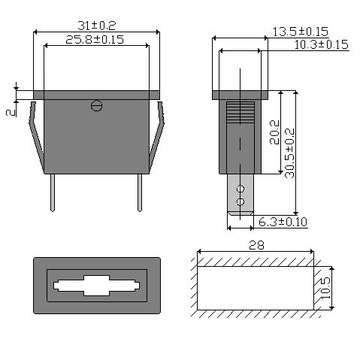 АВТОМОБИЛЬНЫЙ ПРЕДОХРАНИТЕЛЬ UNI ДЛЯ КОРПУСА ЗАЩЕЛКИ