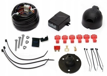 WIĄZKA ELEKTRYCZNA HAKA 7 PIN+MODUŁ+GNIAZDO+OSŁONA