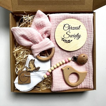 Prezent Chrzest Święty Gift Box Pamiątka Chrztu Świętego dla dziewczynki