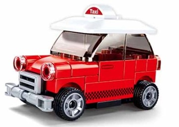 KLOCKI SLUBAN MINI AUTO TAXI CZERWONE Z NAPĘDEM