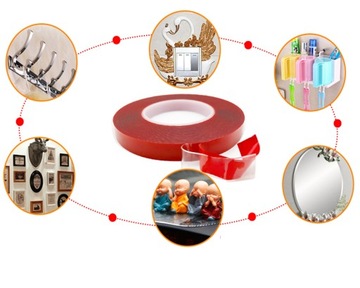 Лента акриловая двусторонняя прочная 0,5х9мм 3м для светодиодов