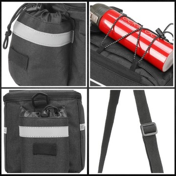 TORBA ROWEROWA TERMICZNA NA BAGAŻNIK ROWER SAKWA ODBLASKOWA KUFER 10L BIDON