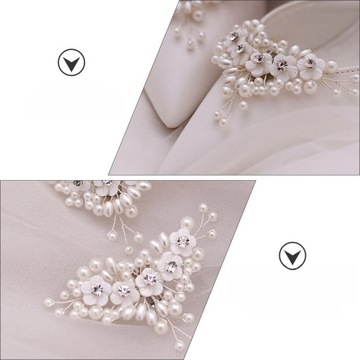 2 SZTUKI ŚLUBNE KLIPSY DO BUTÓW NA WYSOKIM OBCAsie KLIPS DO BUTÓW DLA PANNY MŁODEJ