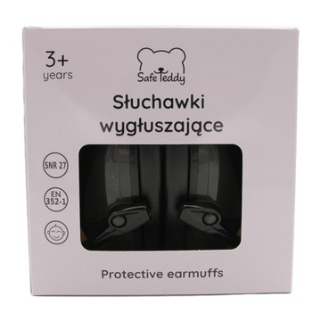 Наушники защитные с шумоподавлением детские, 3 года, черные SafeTeddy