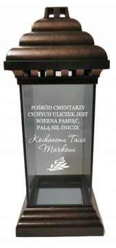 ZNICZ LAMPION dedykacja GRAWEREM rocznica śmierci