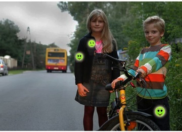 СВЕТООТРАЖАЮЩИЕ НАКЛЕЙКИ УЛЫБКИ 4 ШТ. ЭМОТИКОН