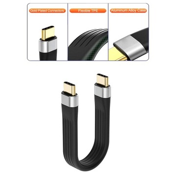Короткий кабель USB Type-C длиной 13 см, кабель для быстрой зарядки