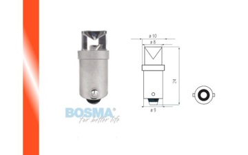 Żarówka BOSMA 12V 1*LED STANDARD BA9s RED WIDE VIEWING BLISTER