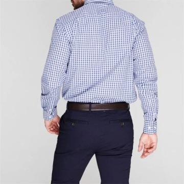 Pierre Cardin L синяя мужская рубашка в клетку