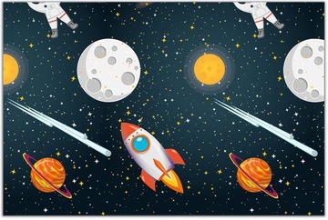 Фольгированная скатерть COSMOS Planets Rocket Space для дня рождения, 120x180см