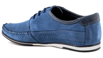 Мужская обувь ПОЛЬСКИЕ кожаные туфли, синие 42