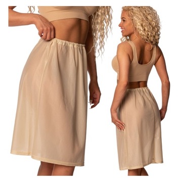 PÓŁHALKA HALKA POD SUKIENKĘ BIELIZNA DAMSKA BEŻOWA SPÓDNICĘ GŁADKA 2XL