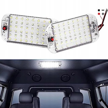 ЛАМПА С ВЫКЛЮЧАТЕЛЕМ 48 LED 12В-85В ДЛЯ КАБИНЫ 2 ШТ.