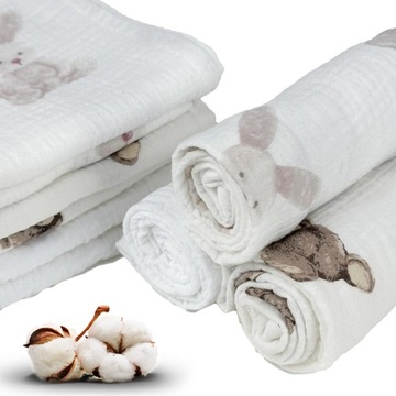 Подгузники Plumeri Muslin, набор из 3 цветов, 70х70 см.