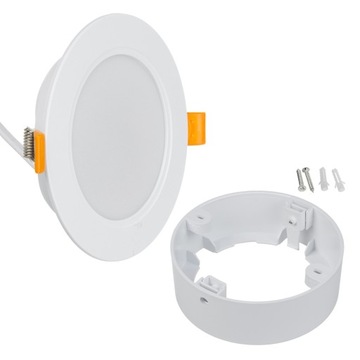 Panel LED sufitowy 9W plafon Maclean MCE371 R z ramką natynkową MCE376 R