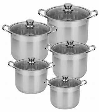 KOMPLET ZESTAW GARNKÓW WYSOKICH STALOWYCH 24/26/28/30/32 STOCK-POT INDUKCJA