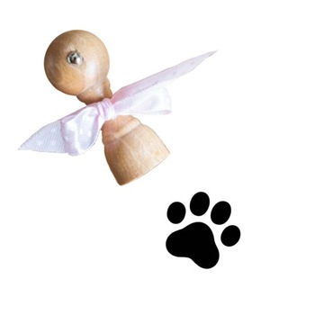 Stempel stempelek 2cm okrągły ŁAPKA kocia psia łapa kot pies pieczątka