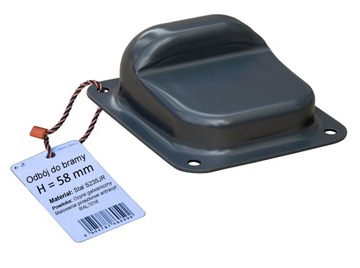 Odbojnik H=58mm bardzo WYSOKI - Stoper Odbój do Bramy - Pomalowany ANTRACYT