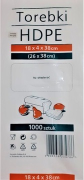 Torebki HDPE 18x4x38 SARANTIS 1000 szt.