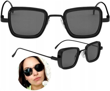 Okulary Duże unisex przeciwsłoneczne pilotki retro