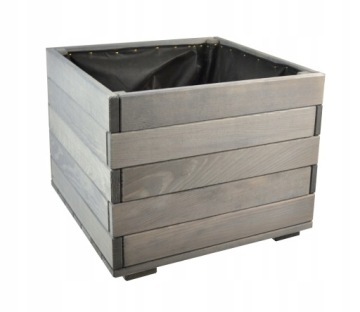 Деревянный ящик серый 38 см для рождественской елки