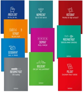 KOMPLET ZESZYTÓW TEMATYCZNYCH PRZEDMIOTOWYCH ZE ŚCIĄGĄ 10 SZTUK HERLITZ