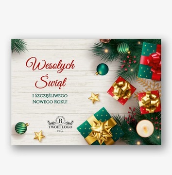 KARTKI NA ŚWIĘTA FIRMOWE BIZNESOWE C6 z kopertą