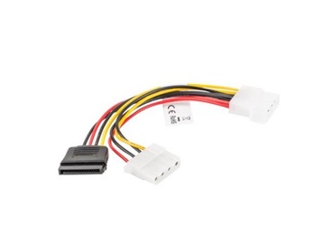 Molex (M) -> 2x SATA (F) кабель питания 0,15 м