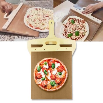 Przesuwana skórka do pizzy z wiszącym otworem Deska do przechowywania pizzy, deska transferowa