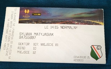bilet Legia Warszawa - Metalist Charków