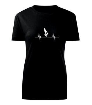 Koszulka T-shirt M580 WINDSURFING LINIA ŻAGIEL DESKA damska różne kolory