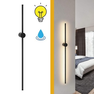LAMPA ŚCIENNA DO WNĘTRZ, LAMPA ŚCIENNA LED, LAMPA DO LUSTRA, KINKIET CZARNY