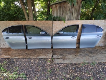 DRZWI PRAWE LEWE PRZÓD TYŁ BMW E60 SILBER GRAU MET