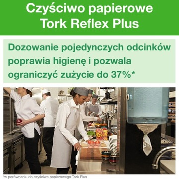 Tork Reflex 473474 - Бумажная чистящая салфетка, 2 слоя, белая, рулоны M3 x 9