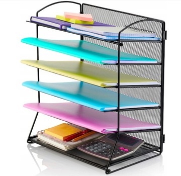 Металлическая полка для хранения, 6-слойный органайзер для документов