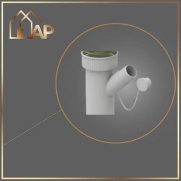 Сифон Слив для раковины ХРОМ настенный, двухчашный с переливом