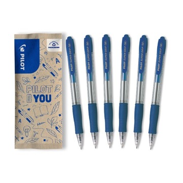 Długopis olejowy PILOT SUPER GRIP 6 x niebieski